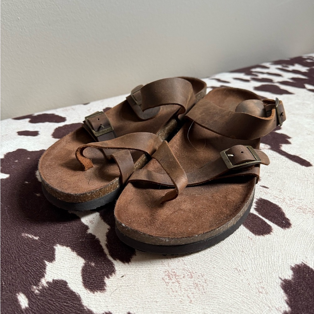 Elegant Brown Leather Sandals for Women